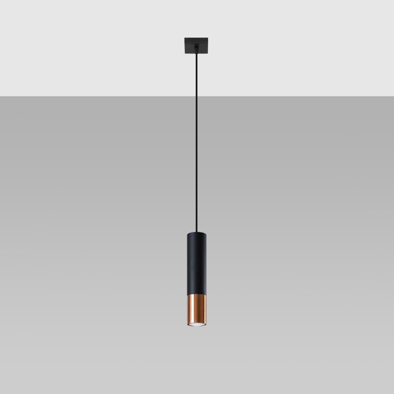 Guylan 1 - Light Cylinder Pendant, Black/Chrome