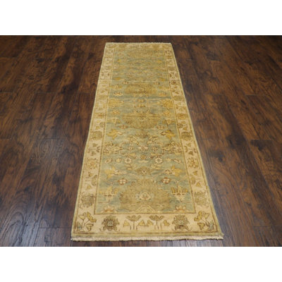 Caulin One-of-a-Kind 2'6" x 8'8" Area Rug in Light Green/Beige