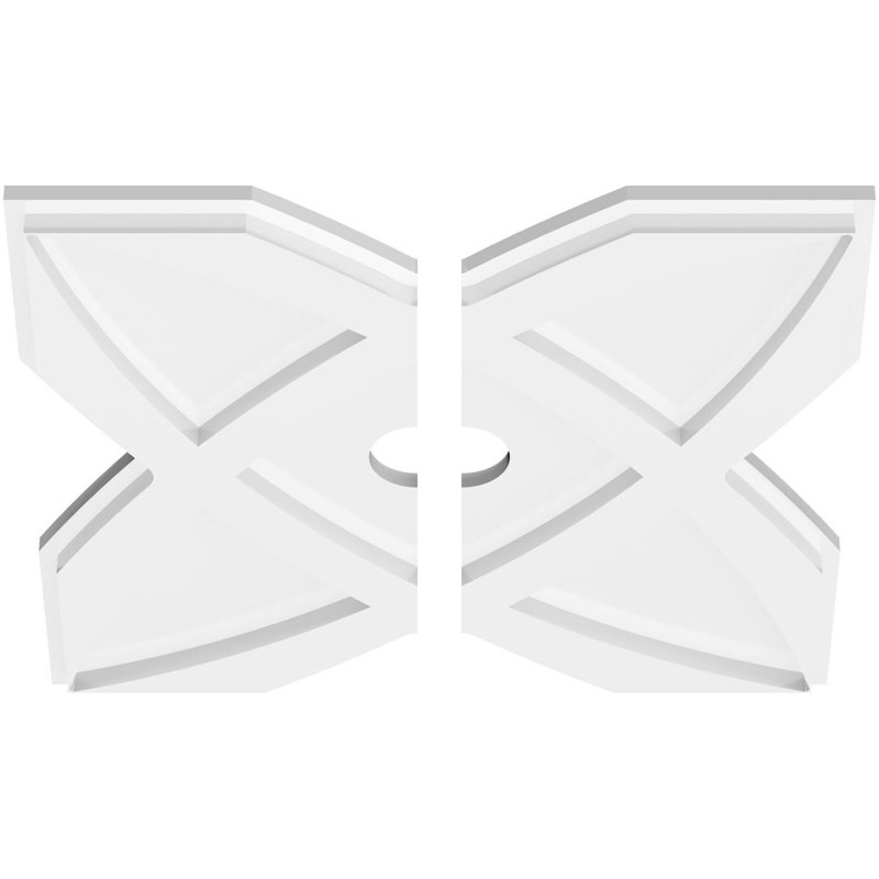 16"OD x 2"ID x 5 1/2"C x 1"P Titus Architectural Grade PVC Contemporary Ceiling Medallion, Two Piece, 16" H x 16" W x 1" D