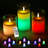 Pack of 3 Christmas LED Glass Flameless Candles with Remote and Timer