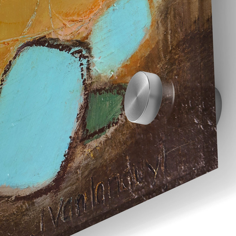 Art mural en verre épique «Le long du chemin» par Jamie Van Landuyt, 24 po x 24 po, H 36 po x l 36 po x P 0,2 po