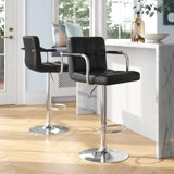 Pete Swivel Upholstered Adjustable Height Counter Stool with Metal Frame