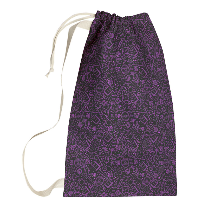 Leffel Laundry Hamper with Handles, Large (76.5" H x 29.5" W x 1.5" D), Purple/Black