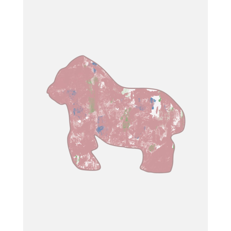 Gorilla Animal Cracker, Pink, White