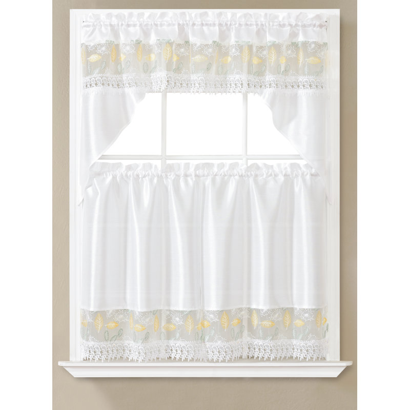 Ensemble de rideau de cuisine Shyler, Blanc