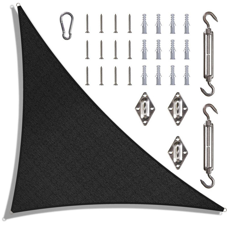 Amgo Customize Triangle Shade Sail - 200 GSM, 95% UV Blockage with Hardware Kit