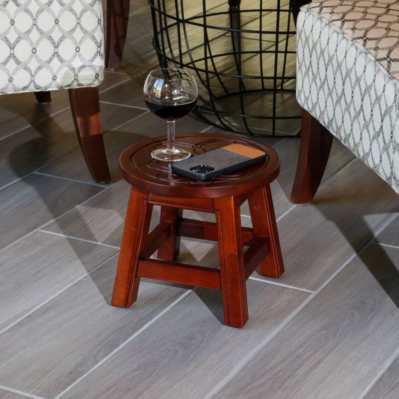 Escabeau en bois cerise en bois - Robuste et fonctionnel pour la décoration de la maison H 10 po x P 11 po avec adultes