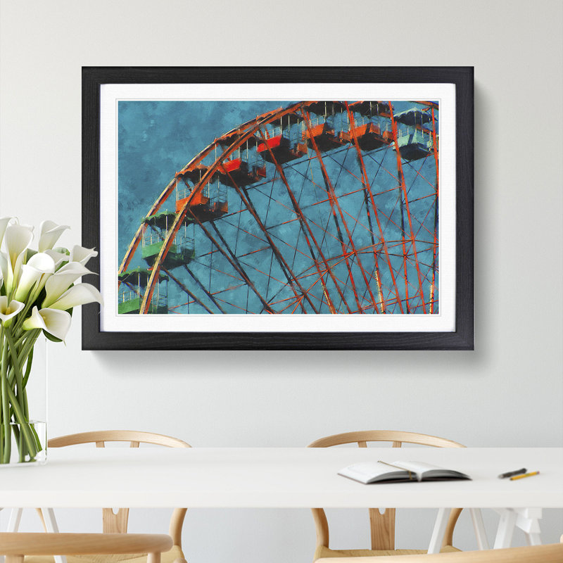 Ferris Wheel Vol.2 - Framed Print, 36cm H x 48cm W x 2cm D, Black Framed