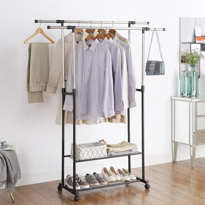 Genoveva Adjustable Rolling Clothing Rack