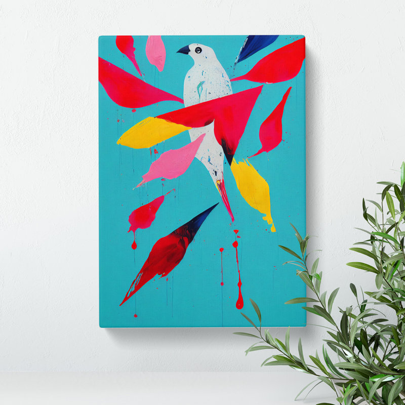 Painted Bird No.1 Abstract - Wrapped Canvas, 50cm H x 35cm W x 3cm D