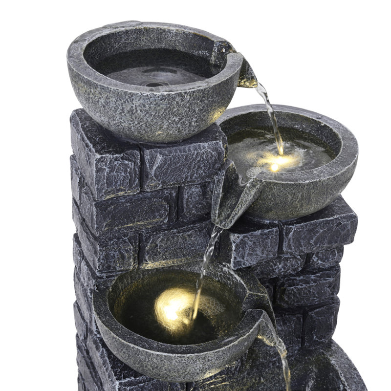 Plimpton Weather Resistant Floor Fountain with Light