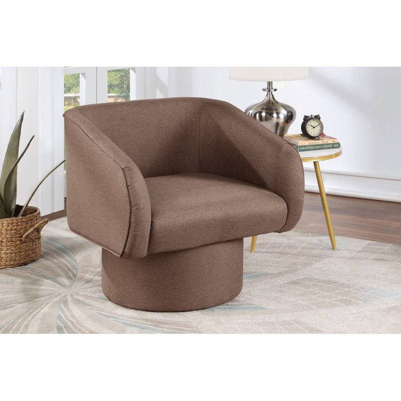 Swivel Accent Chair Upholstered Chair, Light Coffee