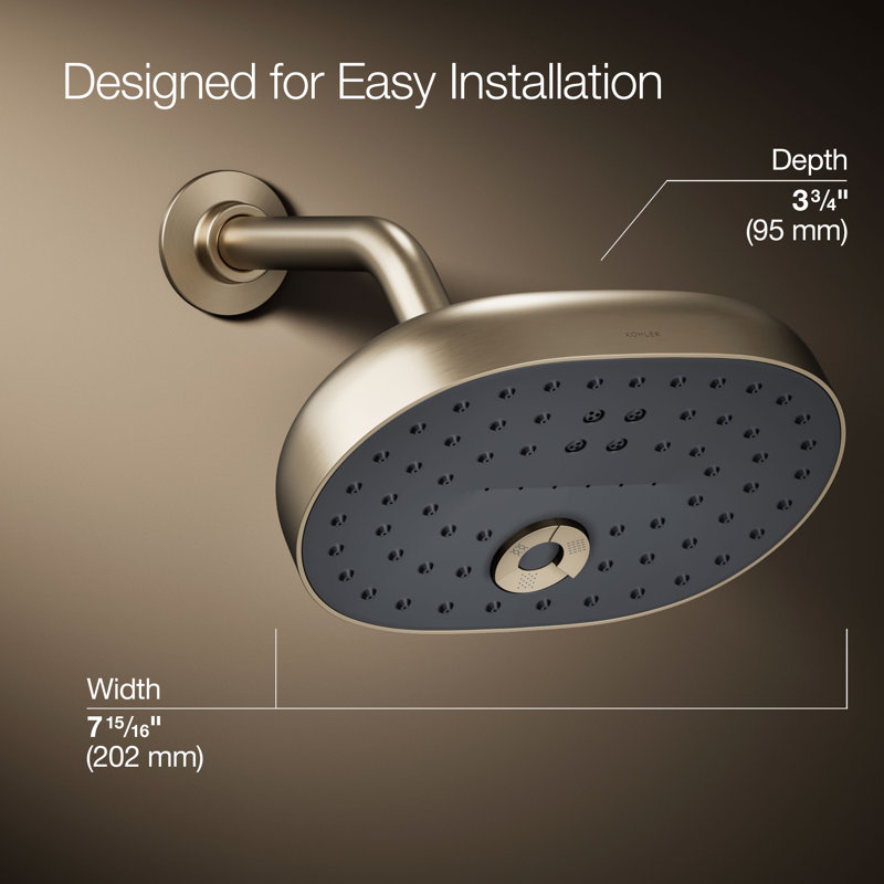 StatementOval Multifunction Showerhead with Katalyst Air-Induction Technology, Vibrant Brushed Bronze