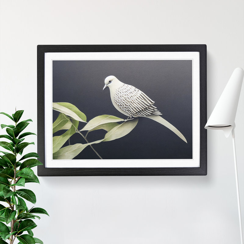 Classic Dove Bird - Framed Print, Black Framed, 34cm H x 46cm W x 2cm D