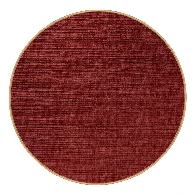 Machine Washable Solid Brown Area Rug, Round 5'