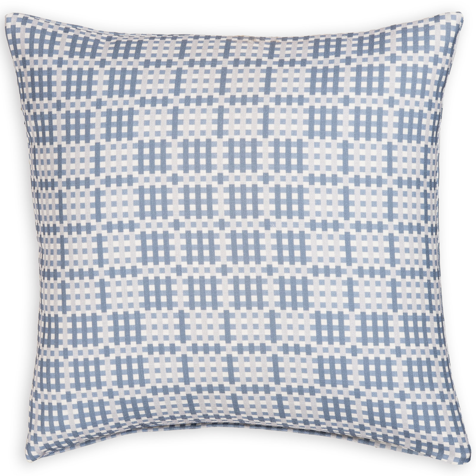 Floating Cubes Accent Pillow, Feather, Blue Geometric