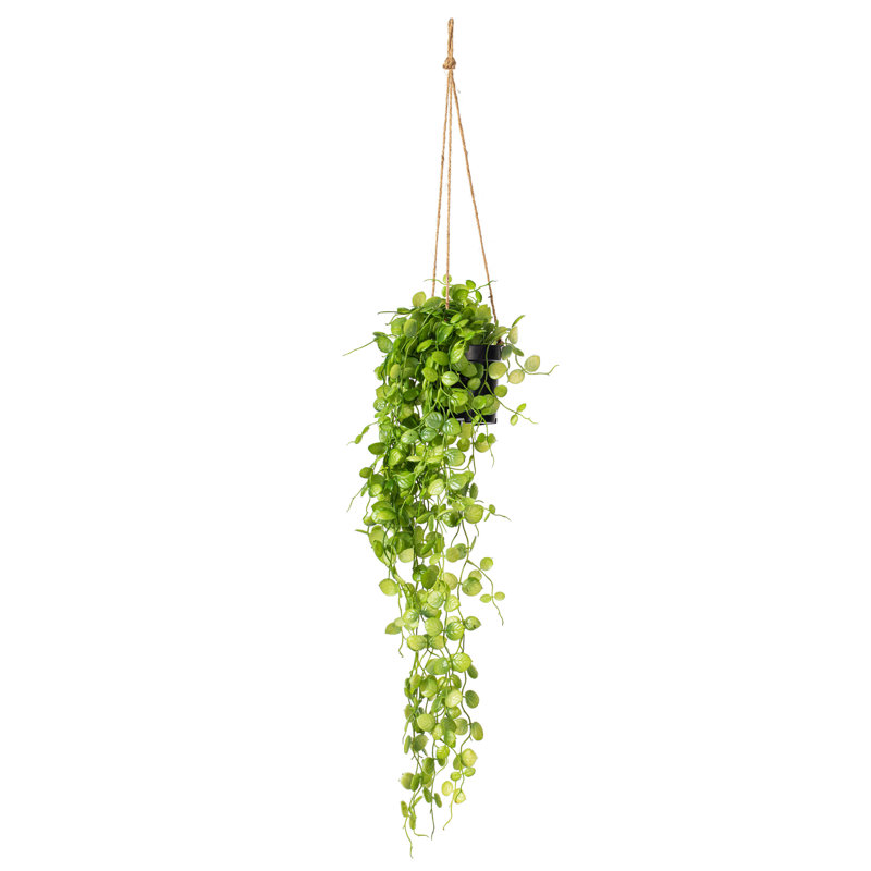 29" Artificial Green Mini Leaf Ivy in Hanging Pot.