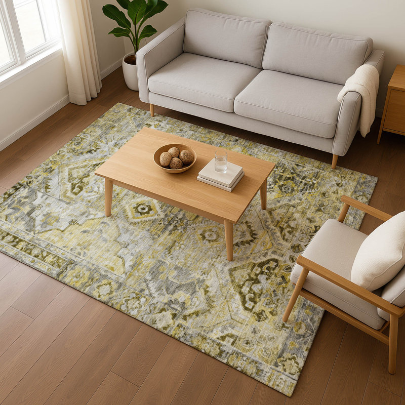 Premium Machine Washable Slesnick AMF1664 Global Rug, Rectangle 10' x 14'