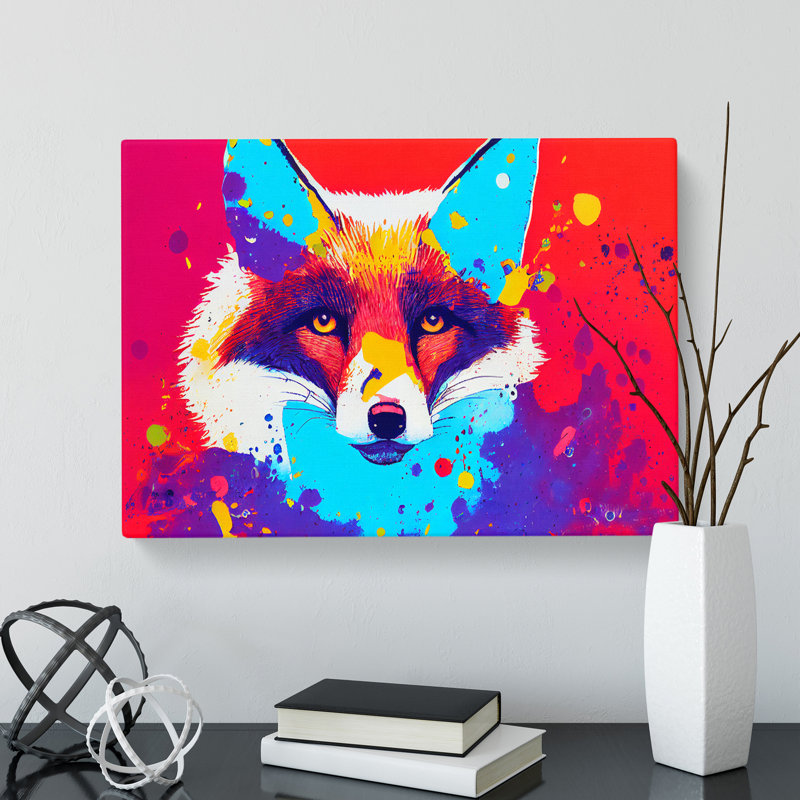 Fox Splatter Vol.4 - Wrapped Canvas Painting, 40cm H x 60cm W x 3cm D