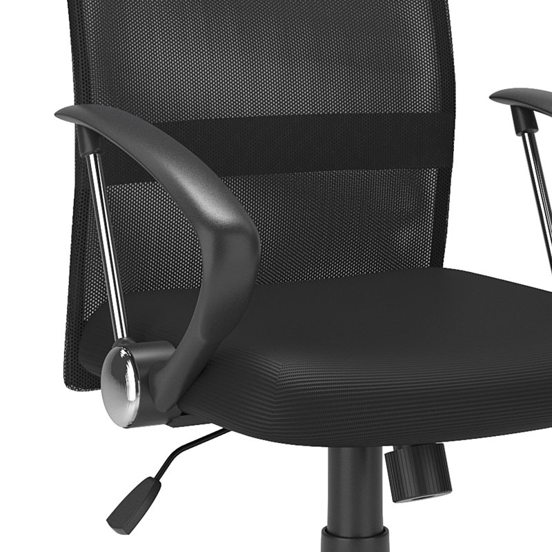 Chaise de travail pivotante en filet Hubbert, Noir