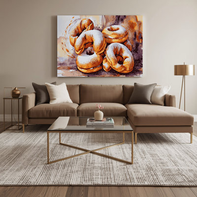 Art mural sur toile, "Desserts Beignets" gris