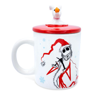 Disney Nightmare Before Christmas Jack and Sally Sculpted Handle Ceramic Mug Set