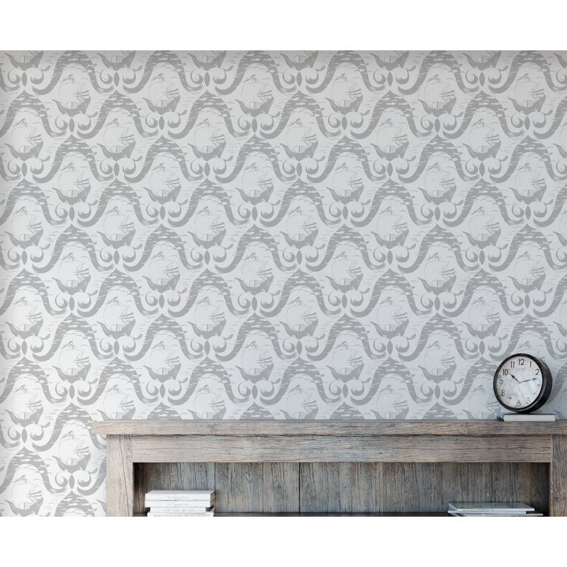 Rouleau de papier peint L 33 pi x l 20,5 po Paule Marrot Cravelle, Gris clair