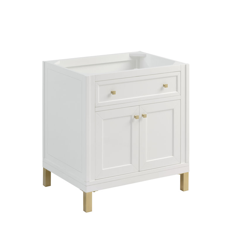 Chicago 30'' W Single Vanity, Glossy White, Phantome Eclos, 8" Widespread