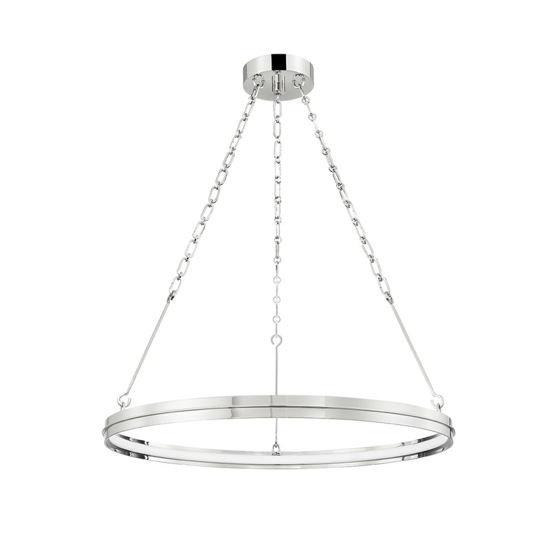 Rosendale LED Chandelier, 2.25" H x 28" W x 28" D, Polished Nickel