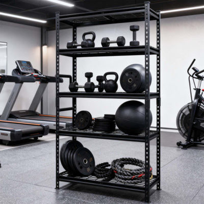 Étagère réglable en acier robuste à 5 niveaux, assemblage sans boulon, capacité de charge de 2 250 lb, idéale pour le rangement dans le garage et la remise