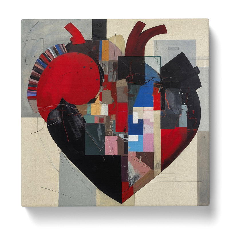 Anatomical Heart Suprematism - Print, 35cm H x 35cm W x 3cm D