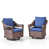 Coussin bleu / cadre brun sélectionné