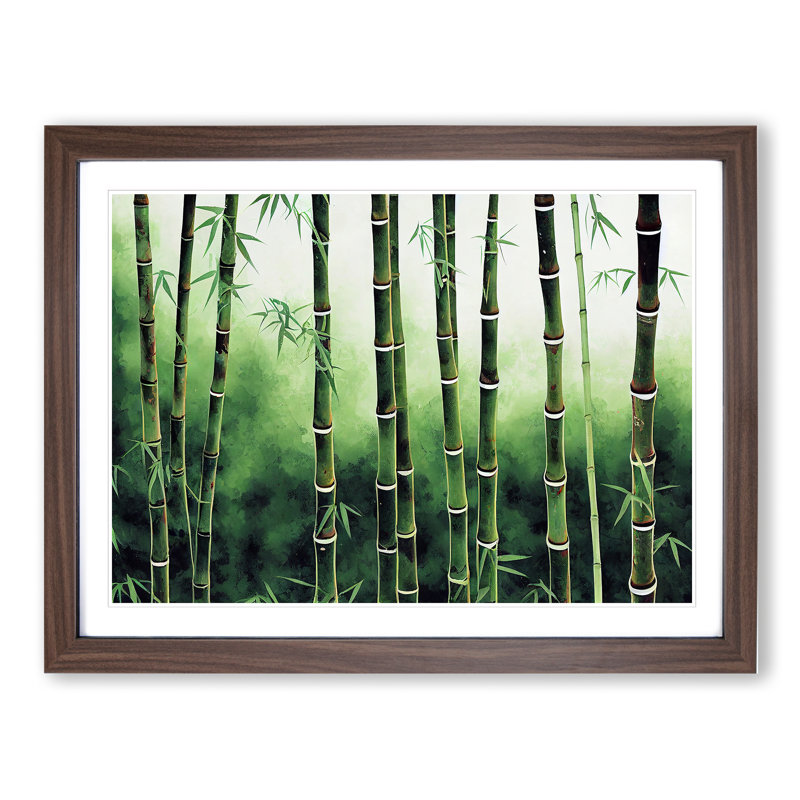 Magnificent Bamboo Forest - Framed Print, 34cm H x 46cm W x 2cm D, Walnut