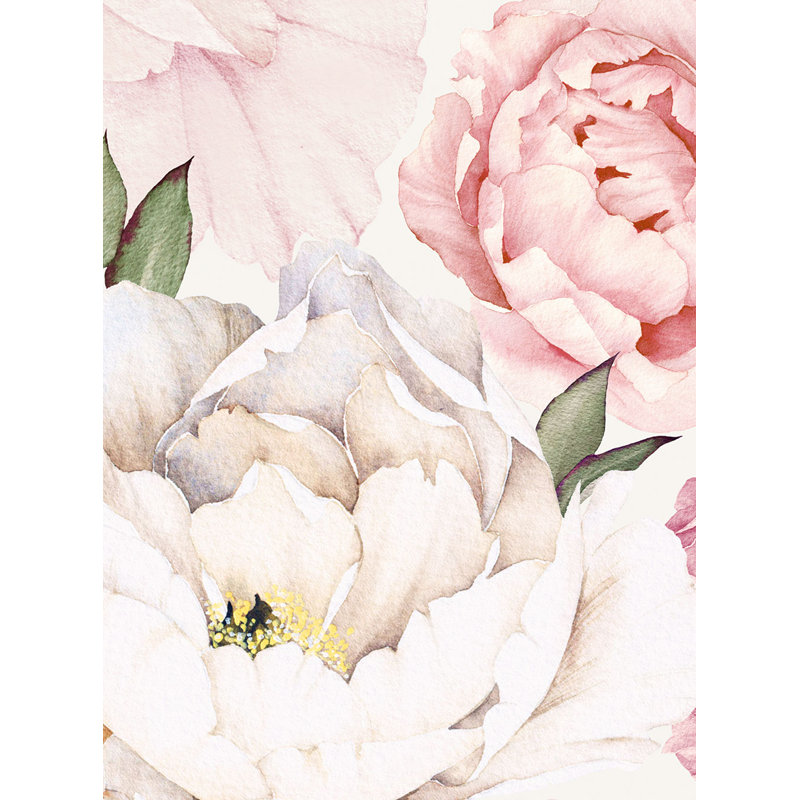 Carreau de papier peint auto-adhésif, L 96 po x l 120 po, Rose mixte