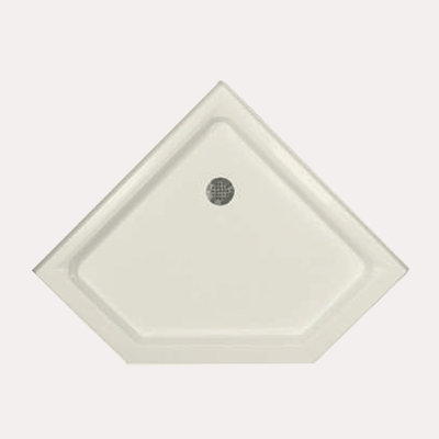 38" W x 38" D Neo-Angle Triple Threshold Shower Base