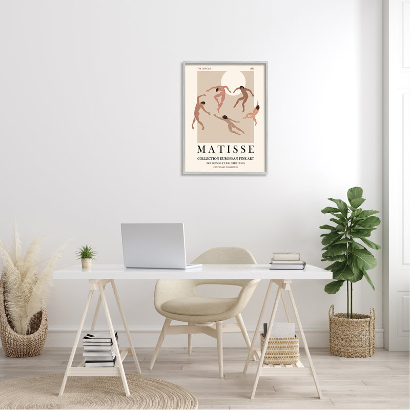 Dépliant Matisse Text Dancing People Neutral Tones, L 24 po x H 24 po, Estampe numérique Farmhouse