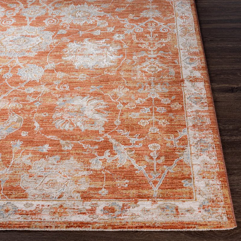 Tapis oriental orange brûlé Conlan, Rectangle 2 pi 7 po x 4 pi