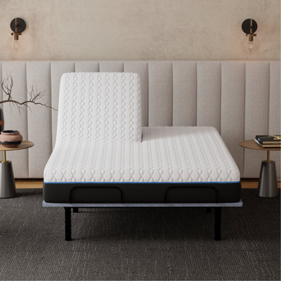 12 Inch Split Top King Mattress With Cooling Fabric Cover, Copper Memory Foam, Gel Layers For Alleviation Mattress, Inch, A Soothing Sleep