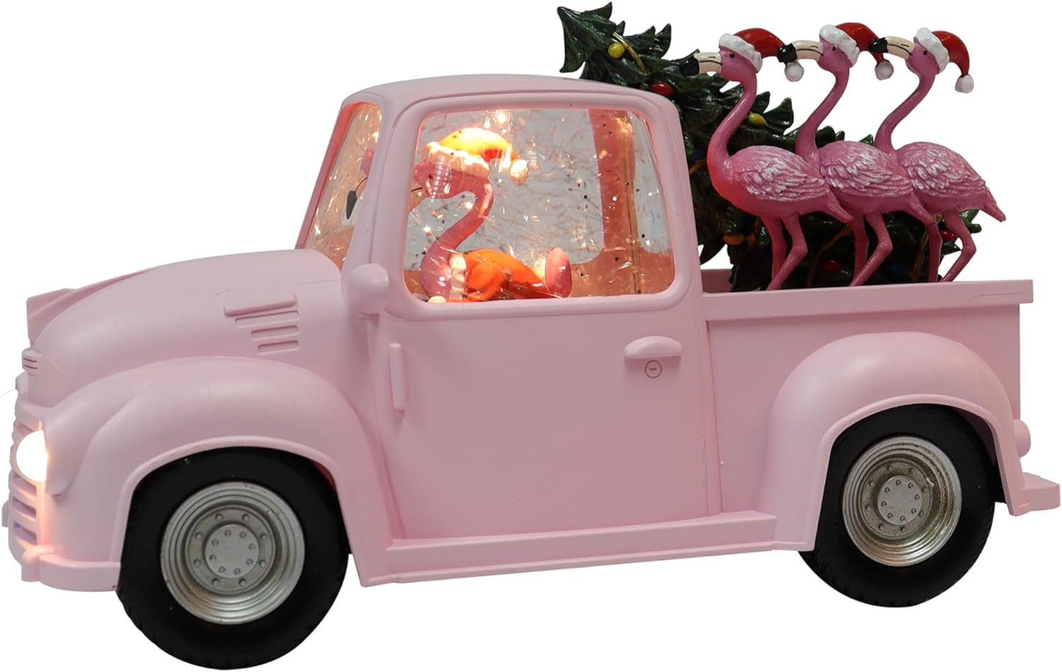 Moments in Time 5.91 H Acrylic LED Truck Whimsical Flamingoes - Water Spinning Glitter, Battery - Hand-Painted Resin & Reviews | Wayfair