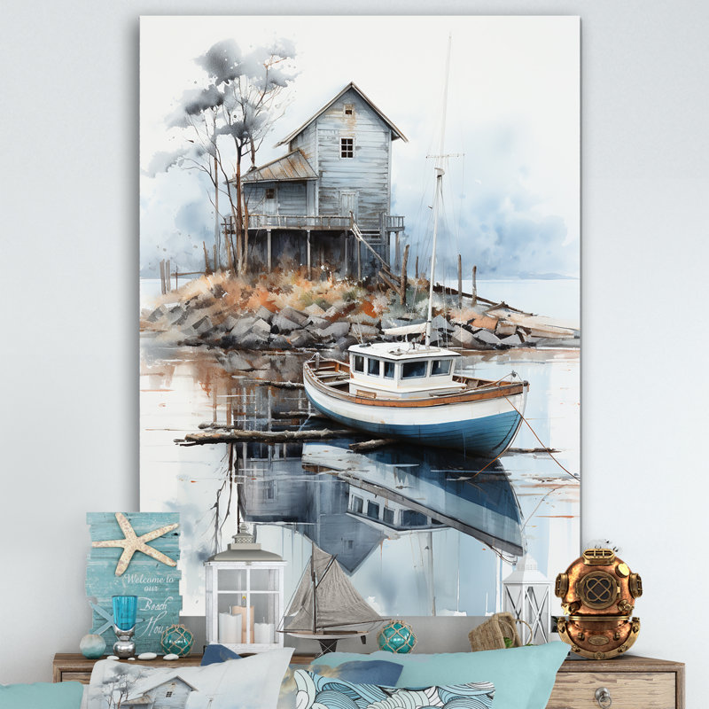 Port maritime Solitude II - impression, H 20 po x l 12 po x P 1 po, Toile tendue
