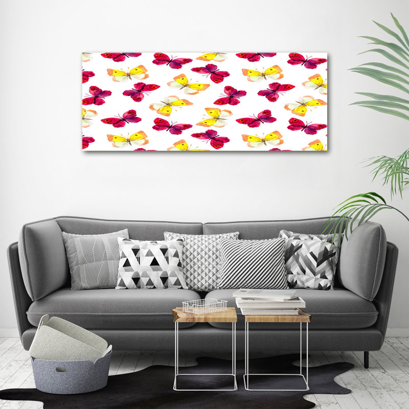 Butterflies And Flowers - Wrapped Canvas Print