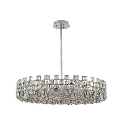 Piazze 12 LT Chrome/Clear Chandelier Allegri