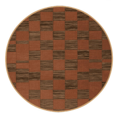 Tapis botanique brun lavable à la machine