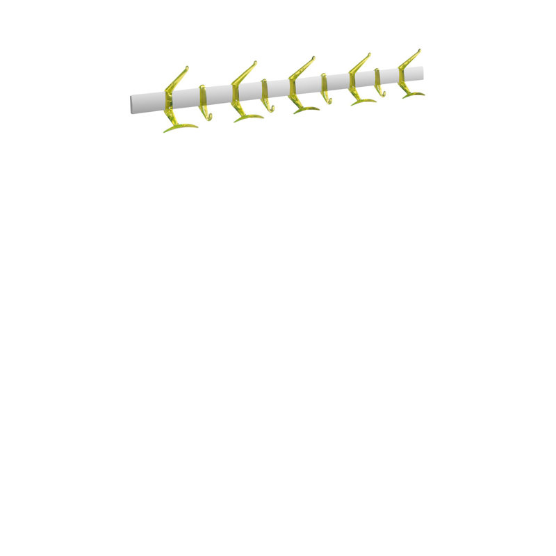 Metal Wall Wall Mounted Coat Rack, Transparent Arton Yellow, Large