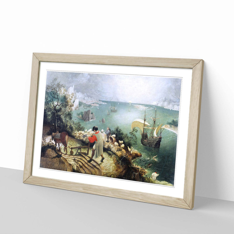 The Fall Of Icarus by Pieter Bruegel the Elder - Framed Print, Oak
