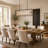 6-Light 37inches Black Cooper Kitchen Island Linear Pendant Light
