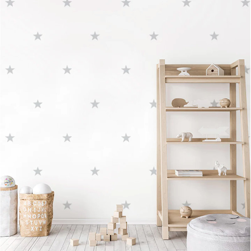 Adhésif décoratif cinq étoiles, Gris clair