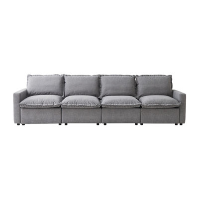 141.73'' Oversized Modular Power Reclining Sofa, 4-Seater Couch with Dual Power Recliners, USB & Type-C Charging Ports, Pet-Friendly Stain Resistant Upholstery, Down Filled Cushions