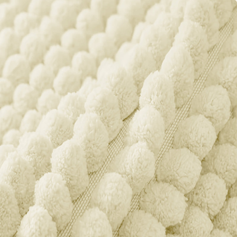 Ultra-Soft Non-Slip Absorbent Bathroom Rug, 40cm W x 60cm L, Cream