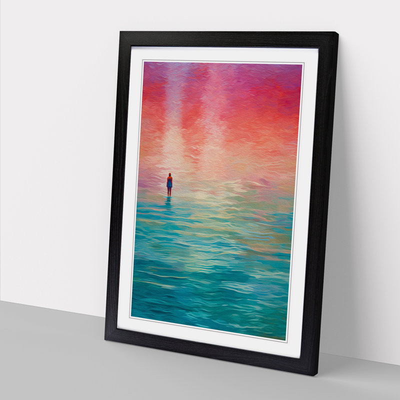 Swimming Colour Field Art - Framed Print, Black Framed, 46cm H x 34cm W